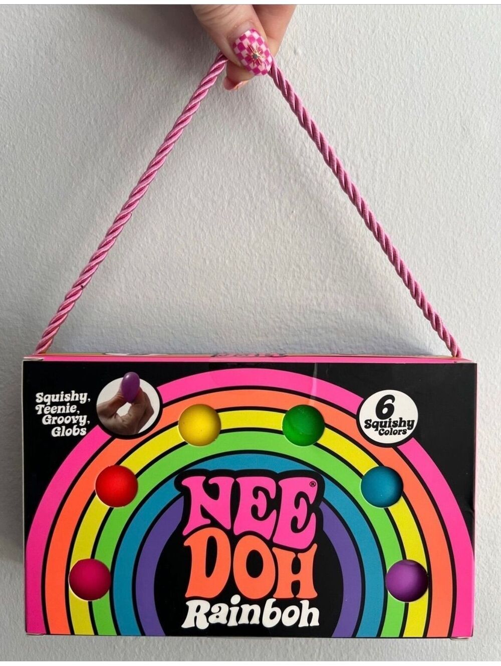 Authentic Needoh “Birkin Bag” Rainboh Squishy Teenie Groovy Globs Gift Set 6Pack